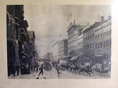 Lot 50 - After Hippolyte Sebron NEW YORK, WINTER SCENE...