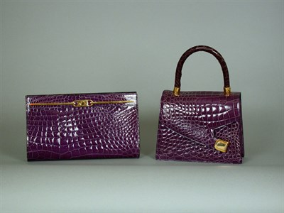 Lot 858 - Luc Benoit Alligator Bag The purple crocodile...