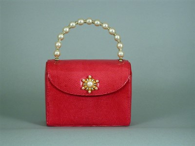 Lot 857 - Lana of London Raspberry Lizard Evening Bag...