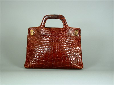 Lot 863 - Salvatore Ferragamo Cognac Alligator Bag The...