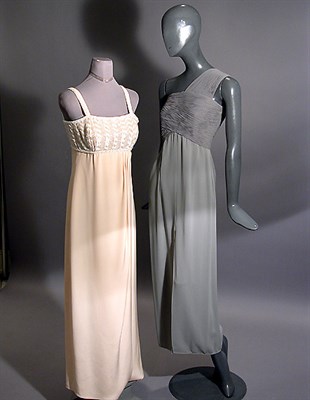 Lot 686 - Two Evening Dresses The first an Empire style...
