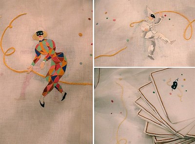 Lot 905 - Venetian Tablecloth and Napkins Linen,...