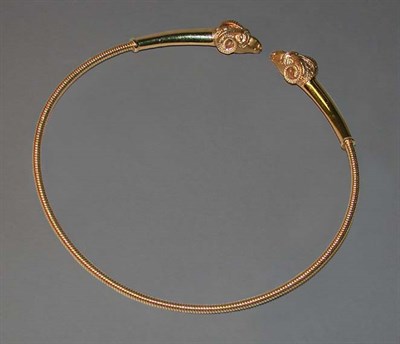 Lot 196 - Gold Ram's Head Torque 14 kt. yellow gold, the...