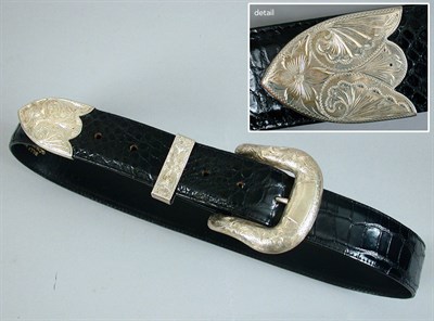 Lot 709 - Billy Martin Alligator Belt Fastening with a...