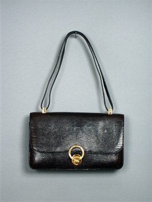 Lot 870 - Hermes Brown Lizard Ring Bag Labeled:...