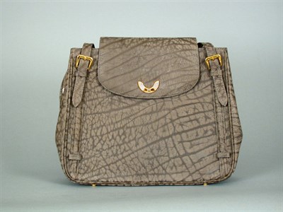 Lot 859 - Gray Italian Leather Shoulder Bag With...