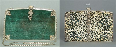 Lot 809 - Faux Malachite and Marcasite Evening Bag With...