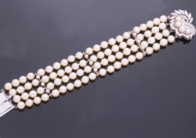 Lot 236 - Four Strand Cultured Pearl Bracelet