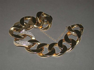 Lot 294 - Gold and Diamond Link Bracelet