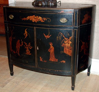 Lot 176 - Regency Style Black Lacquered Chinoiserie...