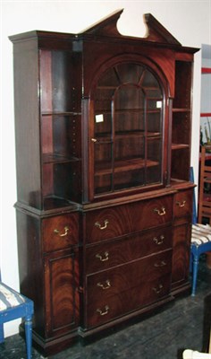Lot 166 - Georgian Style Mahogany Breakfront Secretary...