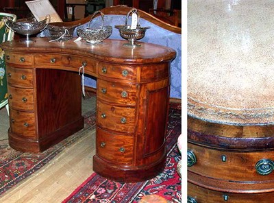 Lot 222 - Georgian Style Mahogany Leather Inset Reniform...