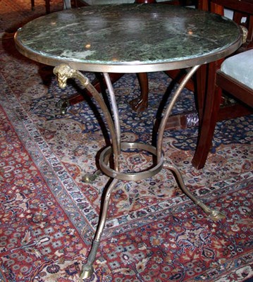 Lot 223 - Louis XVI Style Marble Top Steel Gueridon