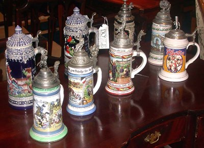 Lot 583 - Miscellaneous Group of Eight Ceramic Steins