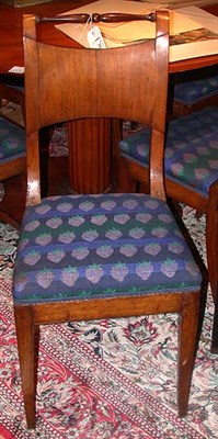 Lot 323 - Set of Six Biedermeier Style Walnut Dining Chairs