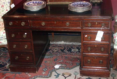 Lot 530 - Georgian Style Leather Inset Mahogany Pedestal...