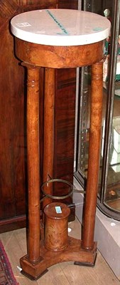 Lot 399 - Biedermeier Marble Top Fruitwood Pedestal