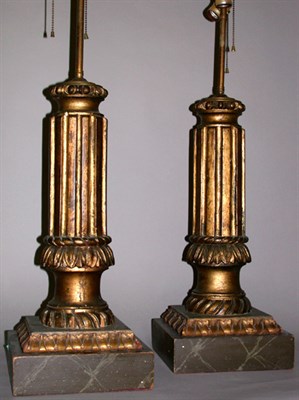 Lot 120 - Pair of Neoclassical Gilt-Wood Lamps