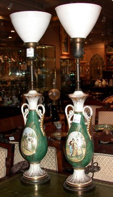 Lot 288 - Pair of Continental Porcelain Lamps