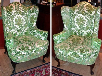 Lot 550 - Pair of Georgian Style Upholstered Mahogany...