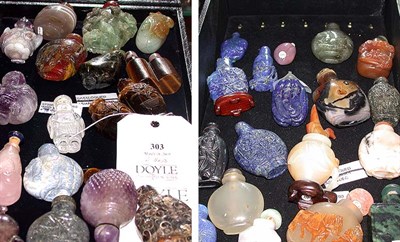 Lot 303 - Group of Thirty-Four Chinese Hardstone Snuff...