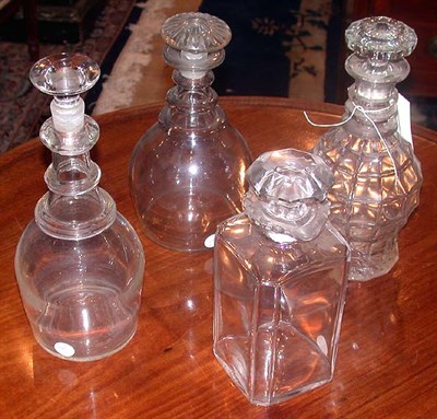 Lot 243 - Group of Four Glass Decanters