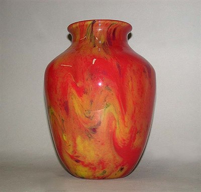 Lot 400 - Schneider Glass Vase In mottled orange, yellow...