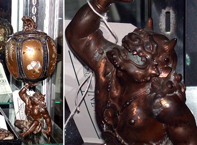 Lot 302 - Japanese Soft Metal Figure of an Oni Holding...