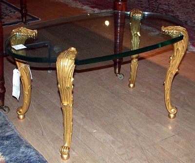 Lot 319 - Louis XV Style Gilt-Bronze and Glass Low Table