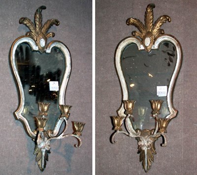 Lot 326 - Pair of Rococo Style Painted and Parcel Gilt...