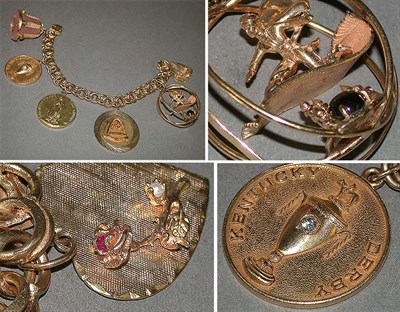 Lot 240 - Gold Charm Bracelet 14 kt. yellow gold,...