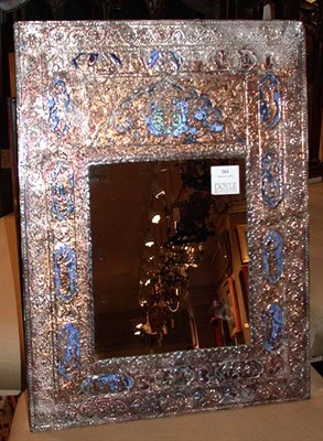Lot 406 - Anglo-Indian Silver Plated Mirror