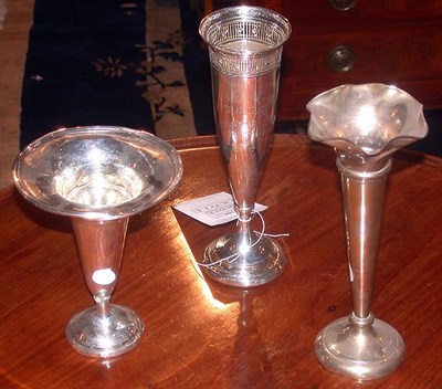 Lot 350 - Group of Sterling Silver Vases Approximately...