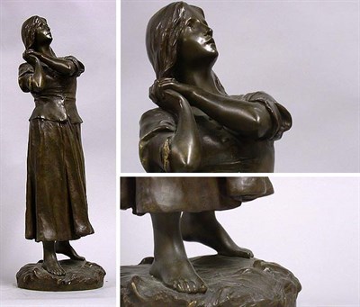 Lot 306 - Bronze Figure of a Girl After a model by Raoul...