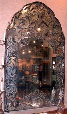 Lot 384 - Italian Wrought Metal Mirror