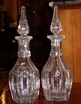 Lot 387A - Pair of Colorless Cut Glass Decanters