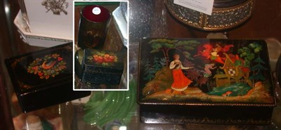 Lot 403 - Group of Four Russian Lacquer Articles