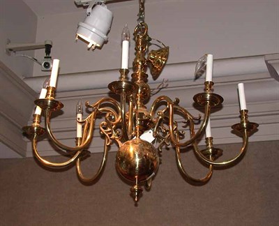 Lot 435 - Baroque Style Brass Eight-Light Chandelier