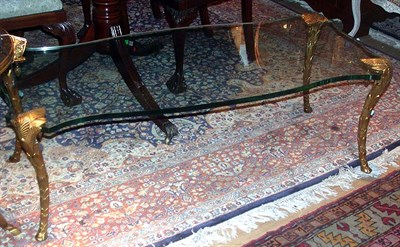 Lot 451 - Louis XV Style Gilt-Bronze and Glass Low Table