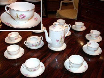 Lot 493 - KPM Floral Decorated Porcelain Tea Service...