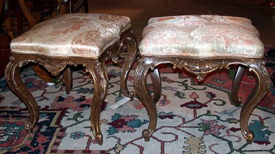 Lot 508 - Pair of Louis XV Style Upholstered Gilt-Wood...