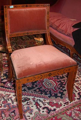 Lot 542 - Pair of Empire Style Stenciled Fruitwood Side...