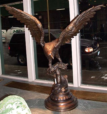 Lot 544 - Patinated Metal Sculpture of a Eagle