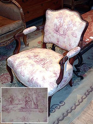 Lot 525 - Pair of Louis XV Style Upholstered Mahogany...