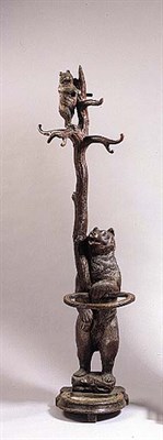 Lot 670 - Black Forest Walnut Figural Hat Rack Carved as...