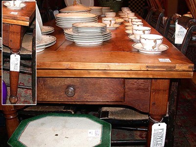 Lot 130 - French Provincial Fruitwood Draw-Leaf Farm Table