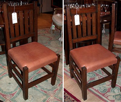 Lot 365 - Set of Four Arts and Crafts Style Leather...