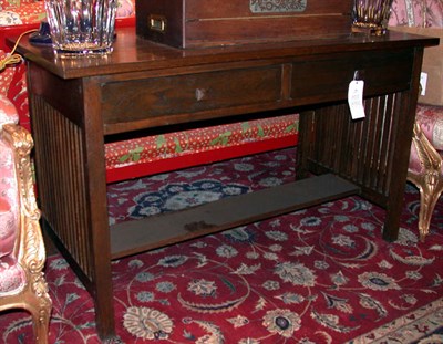 Lot 240 - Arts and Crafts Style Oak Desk