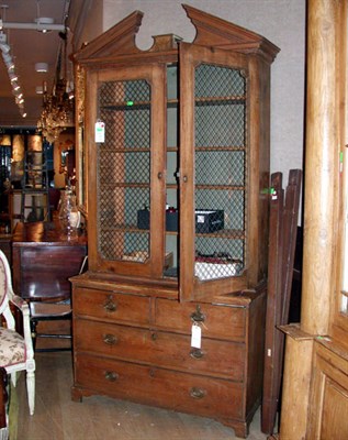 Lot 214 - Georgian Style Pine Bookcase Cabinet