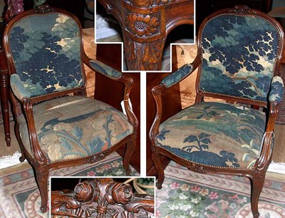 Lot 459 - Pair of Louis XV Style Tapestry Upholstered...